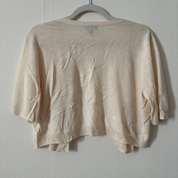 Vintage Talbots 100% Silk Cream Shrug, size M - Picture 2 of 6